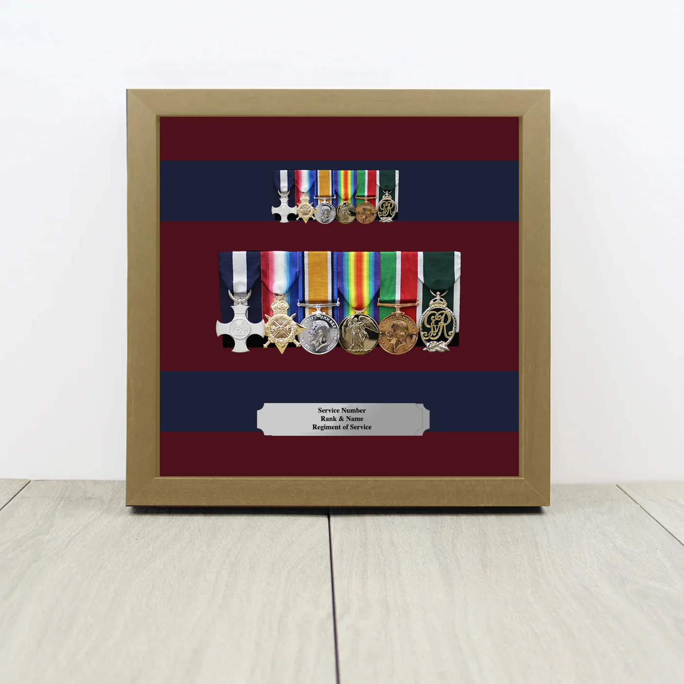 Royal Engineers Medal Display Case – Full Size & Miniature Mounted Medals Frame (Stable Belt Backing) - Image 3